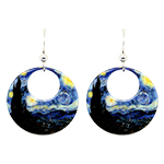 vincent, van, gogh, classic, art, wearable, circle, earring, earrings