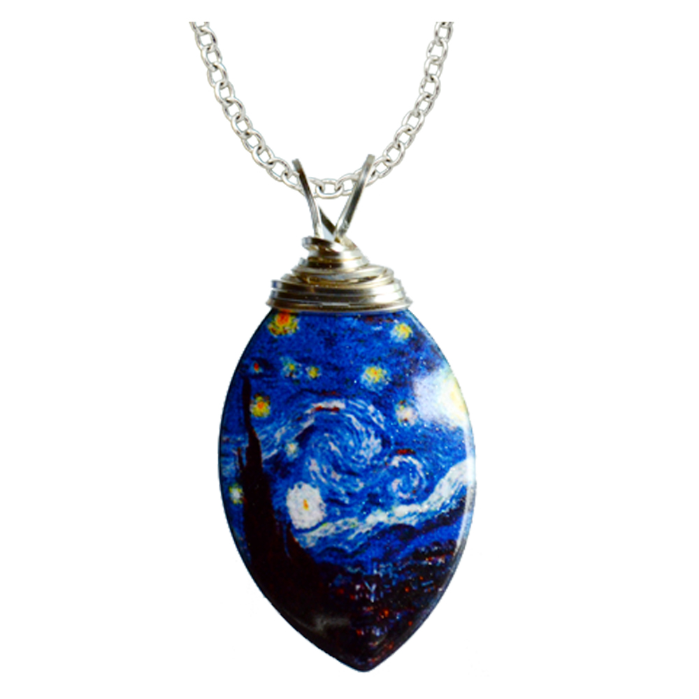 vincent, van, gogh, jewelry, necklace, pendant, classic, art